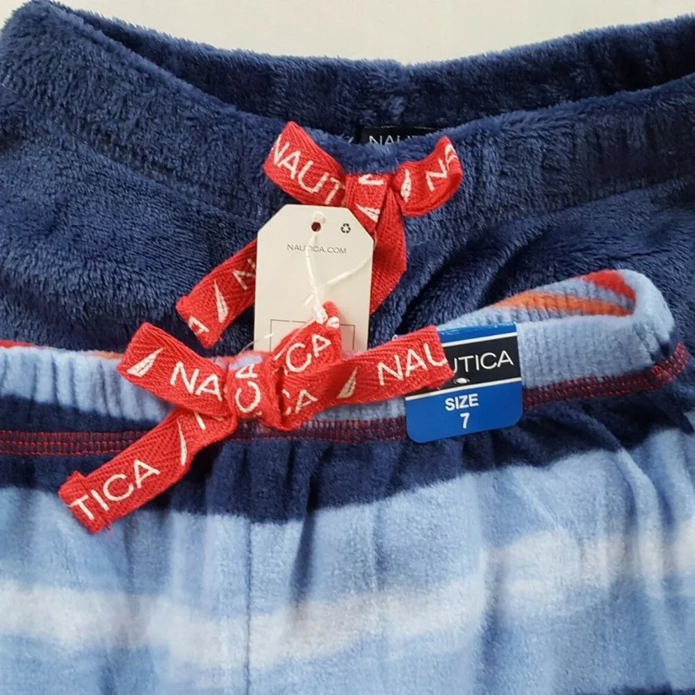 Nautica Girl's 2-Pack Plush Lounge Pants Navy/Blue